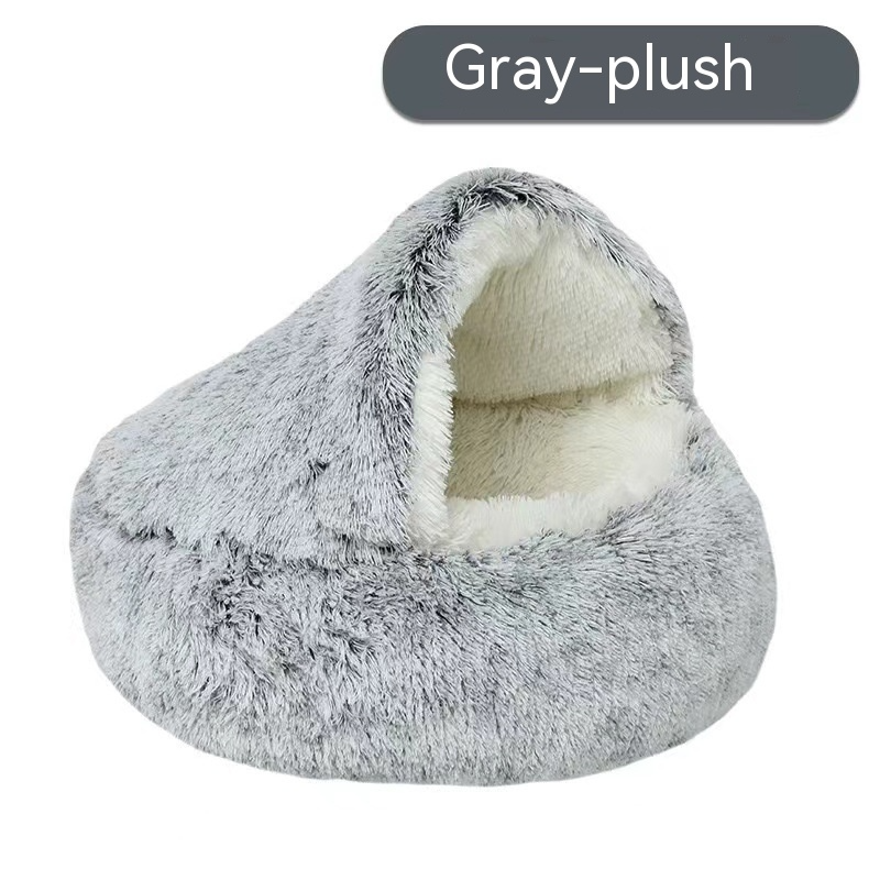 Cozy Nest Semi-Closed Pet Bed – For Cats & Small Dogs