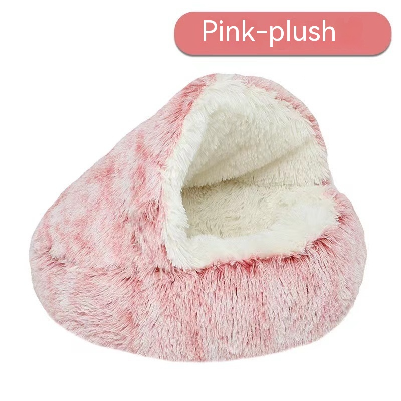 Cozy Nest Semi-Closed Pet Bed – For Cats & Small Dogs