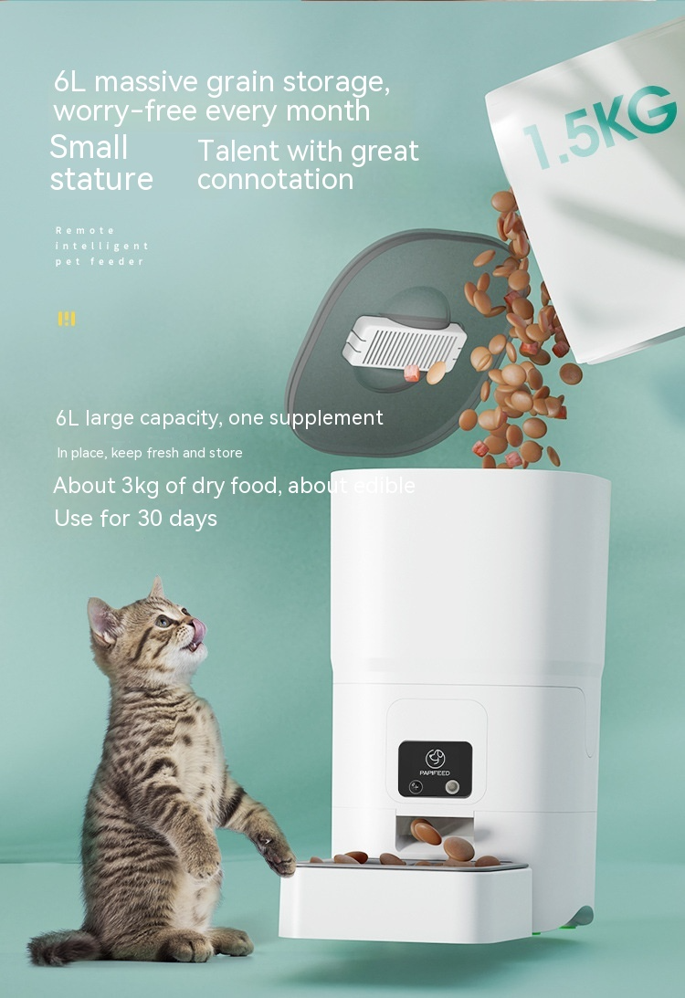 6L Automatic Pet Feeder – Smart Wi-Fi Scheduled Feeding