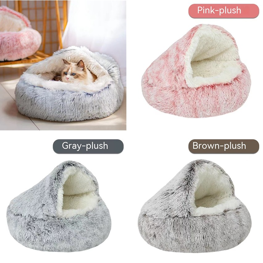 Cozy Nest Semi-Closed Pet Bed – For Cats & Small Dogs