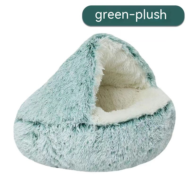 Cozy Nest Semi-Closed Pet Bed – For Cats & Small Dogs
