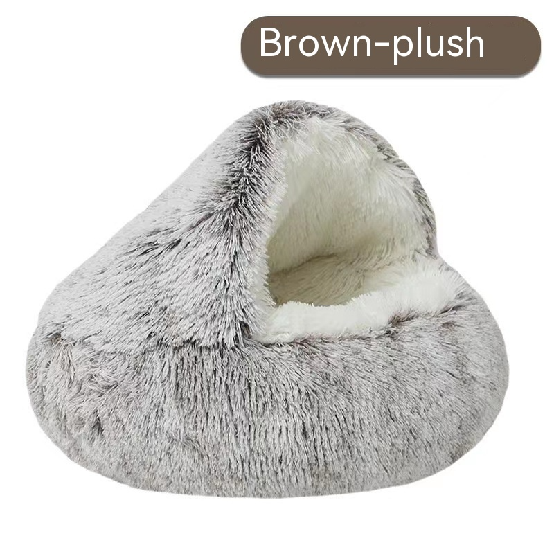Cozy Nest Semi-Closed Pet Bed – For Cats & Small Dogs