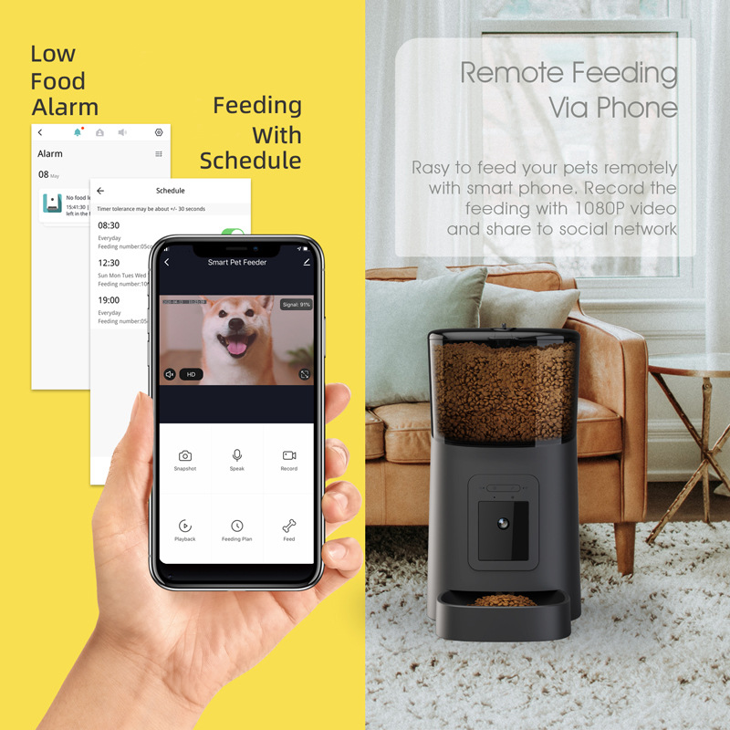 Smart Pet Feeder With 1080p Camera – Wi-Fi App Control